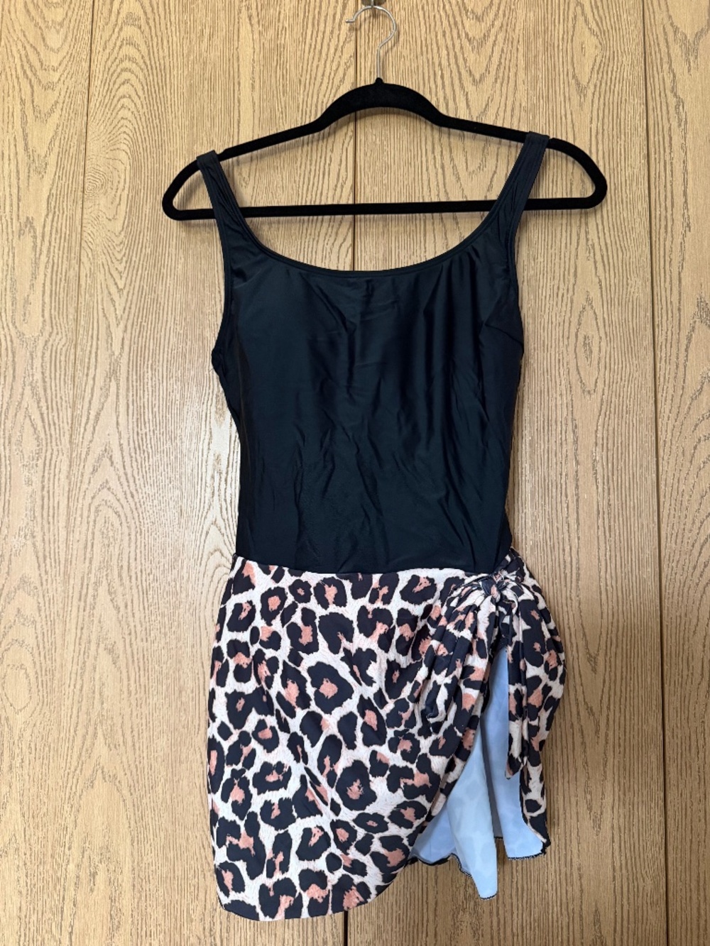 NWT Eomenie One-Piece Swimsuit with Leopard Print Sarong Cover-Up | Medium